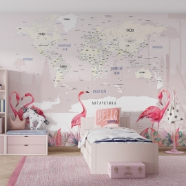 Фото в интерьере flamingo map pink